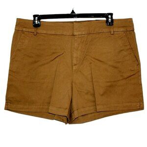 Womens Shorts Size 18 New High Rise Tan Beige Walking Minimalist Cotton Blend